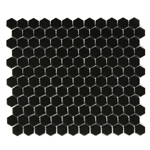 자기질모자이크타일 육각 블랙무광25mm(박스18장)